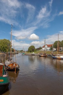Carolinensiel museum harbour, berth for old flat-bottomed ships, Carolinensiel, East Frisia, Lower