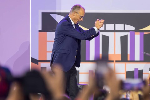 Friedrich Merz (CDU, Chancellor of the Federal Republic of Germany) during a stage talk at the Open