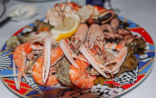 Seafood platter, Tréguier, Département Côtes-d'Armor, Brittany, France