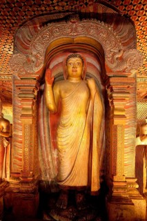 Buddha statues and murals in Dambulla Cave Temple, Dambulla, Sri Lanka