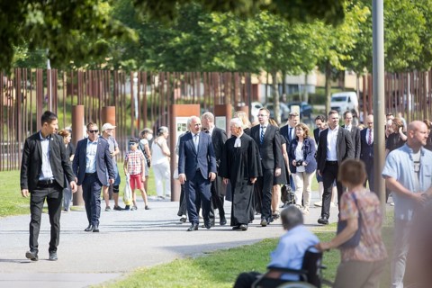 Kai Wegner (Governing Mayor of Berlin) walks to a wreath-laying ceremony to commemorate the