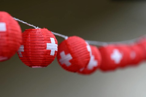 Lantern necklace with Swiss cross, for the bank holidays on 1 August, Switzerland