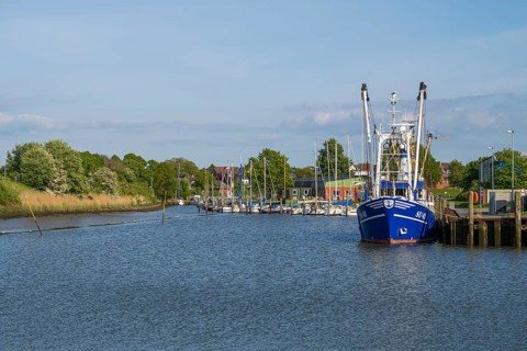 Fishing boats in the cutter harbour, outer harbour, Husum, North Frisia, North Sea,