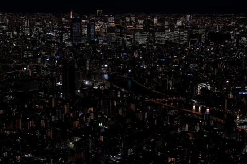 Tokyo skyline at night, from the Skytree Observation Deck, Sumida, Tokyo Prefecture, Tokyo, Japan