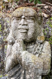 Rakan statues at Otagi Nenbutsuji Temple, stone, moss-covered, Ukyo-ku, Kyoto, Kyoto Prefecture,