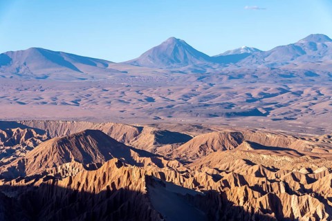 View of volcanoes on the Chilean-Bolivian border, San Pedro de Atacama, San Pedro de Atacama,
