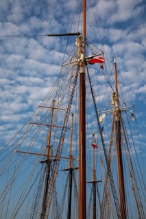 Detroit, Michigan - 9 August 2025 - Four schooners visit Detroit for the Sail Detroit Festival