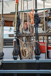 Detroit, Michigan - 9 August 2025 - Four schooners visit Detroit for the Sail Detroit Festival. A