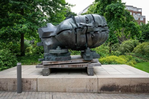 Sculpture The head of Invention by Eduardo Paolozzi, Design Museum London, Kensington, London,