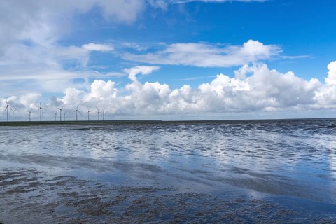 Wadden Sea between the Dutch coast near Eemshaven and the German North Sea island of Borkum, Wadden