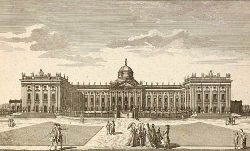 Royal Palace near Potsdam, main façade, Germany, around 1880, digitally restored reproduction of a