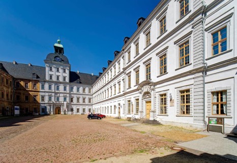Court of Honour, Weißenfels baroque castle Neu-Augustusburg, baroque building, museum, Weißenfels,