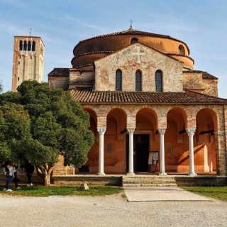 Church of Santa Fosca and Campanile, Byzantine architecture, Torcello Island, Venice Lagoon,