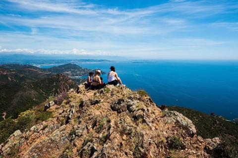 Panorama, Pic du Cap Roux, near Anthéor, Saint-Raphaël, Massif de l'Esterel, Esterel Mountains,