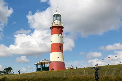 Smeaton's Tower lighthouse dated 1759, Plymouth Hoe, city of Plymouth, Devon, England, UK