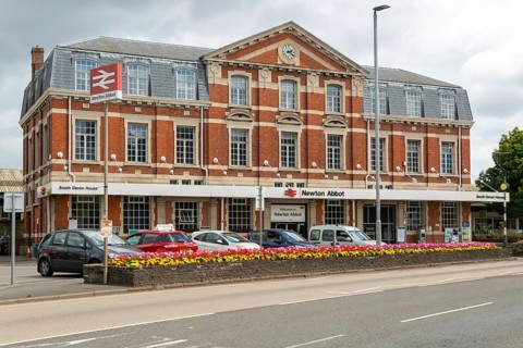 Railway train station building, South Devon House, Newton Abbot, Devon, England, UK 1927 by Percy