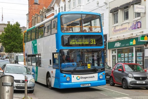 Dennis Trident Alexander ALX400 bus, Stagecoach double-decker service route 31 to Harbourside,