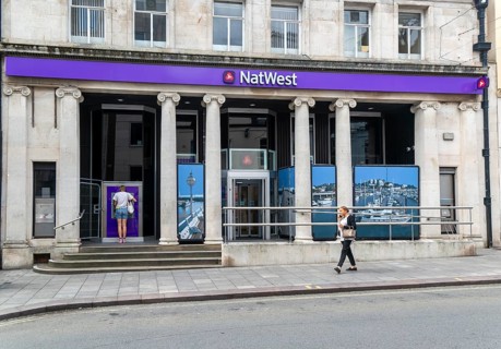 NatWest bank branch building, Union Street, Torquay, Devon, England, UK