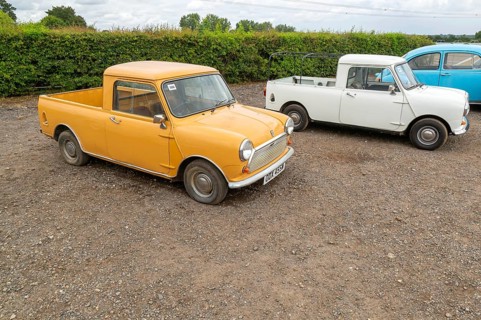 Leyland Mini 95 pick-up vehicle, Austin Morris Mini 1000 pick-up vehicle c 1979 - 1980 display at