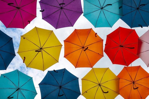 Coloured umbrellas, Interlaken, Bern, Switzerland