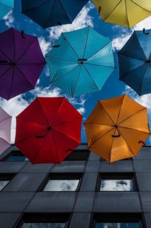 Coloured umbrellas, Interlaken, Bern, Switzerland