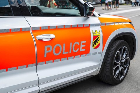 Police car Police Cantonal Police Bern, Interlaken, Canton of Bern, Switzerland