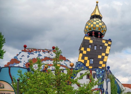 The Art House of the Kuchlbauer Brewery, designed by Friedensreich Hunderwasser, Römerstr, 5-9,