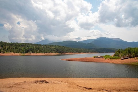 Colorado Springs, Colorado - Crystal Reservoir on Pikes Peak. The reservoir stores water for
