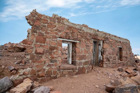 Colorado Springs, Colorado - The remains of the original Summit House on Pikes Peak, a 14, 115'