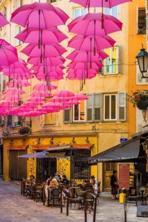 Picturesque alley in the old town, Grasse, Alpes Maritimes, Provence Alpes Cote d'Azur, French