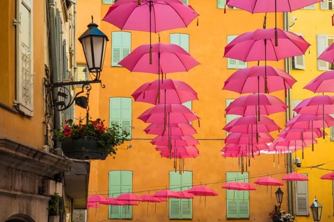 Picturesque alley in the old town, Grasse, Alpes Maritimes, Provence Alpes Cote d'Azur, French