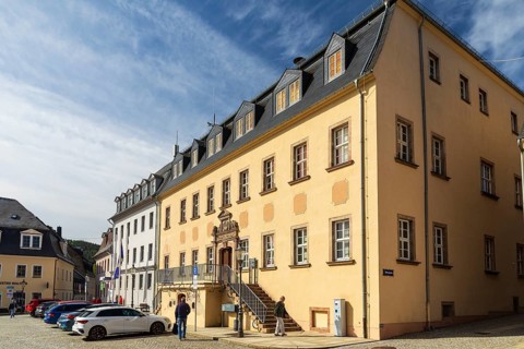 New Town Hall, Zschopau, Erzgebirge, Saxony, Germany