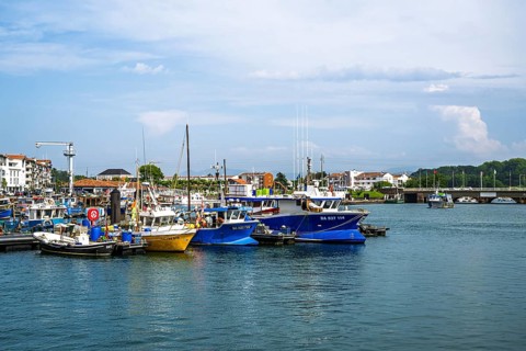 Marina in Saint-Jean-de-Luz, Nouvelle-Aquitaine, Pyrenees-Atlantiques, France