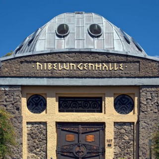Nibelungenhalle, domed building based on an idea by Hermann Hendrich, Königswinter, North