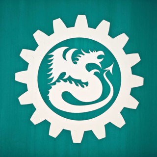 Logo of the Drachenfelsbahn, the oldest operated cog railway in Germany on the Drachenfels,