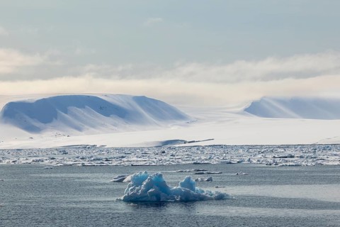 Drift ice, sea ice, sea, mountain range, Faksevagen, Spitsbergen, Svalbard