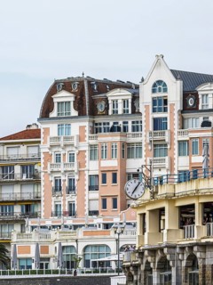 Beach and seaside in Saint-Jean-de-Luz, Nouvelle-Aquitaine, Pyrenees-Atlantiques, France