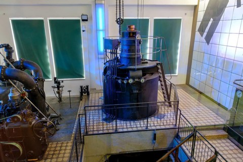 Kelag show power station Forstsee, on Lake Lake Wörth, Carinthia, Austria
