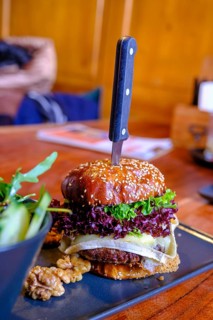 Burger, Food, Restaurant Dietmanns, Bad Tölz, Upper Bavaria, Bavaria, Germany