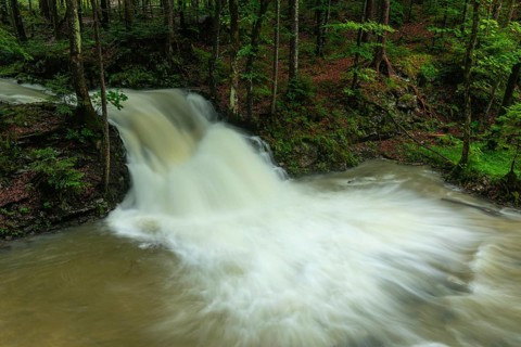 Roaring Weißbach after summer rain near Inzell