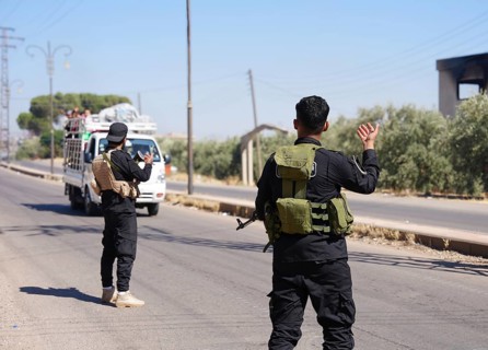 Syrian army military vehicles were destroyed as a result of Israeli airstrikes in Sweida city