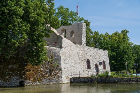Castle ruins, Lippe spring, Bad Lippspringe, climatic health resort, North Rhine-Westphalia,
