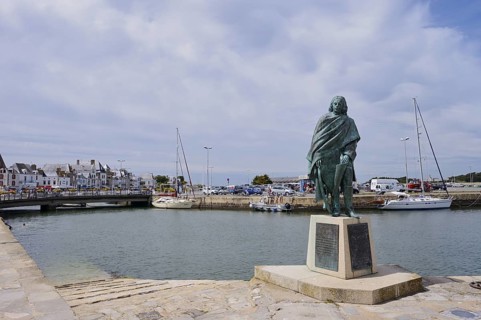 Statue of Pierre Bouguer, French mathematician, geodesist and astronomer, Le Croisic,