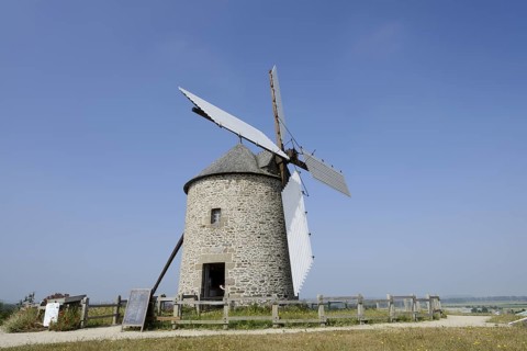 Windmill Moulin a vent de Moidrey, Pontorson, Departement Manche, Normandy, France
