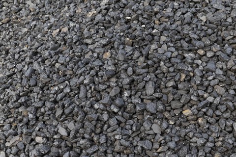Hard coal, coal at the harbour of Longyearbyen, Spitsbergen, Svalbard