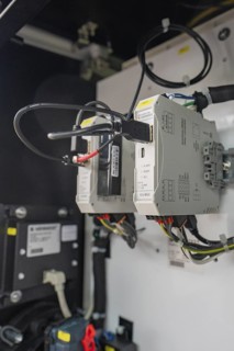 Internal wiring of a technical device inside a switch box, installation of a charging station for