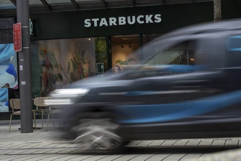 Starbucks shop in the city centre of Mannheim