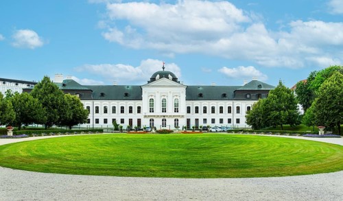 North side with baroque garden of Grassalkovich Palace, Presidential Palace, seat of the President