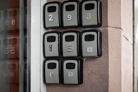 Key boxes for flat flats in the city centre of Bratislava, Slovakia