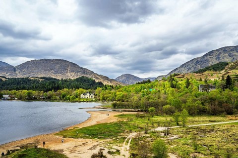 Loch Shiel, Glenfinnan Viaduct, River Finnan, West Highland, Scotland, United Kingdom
